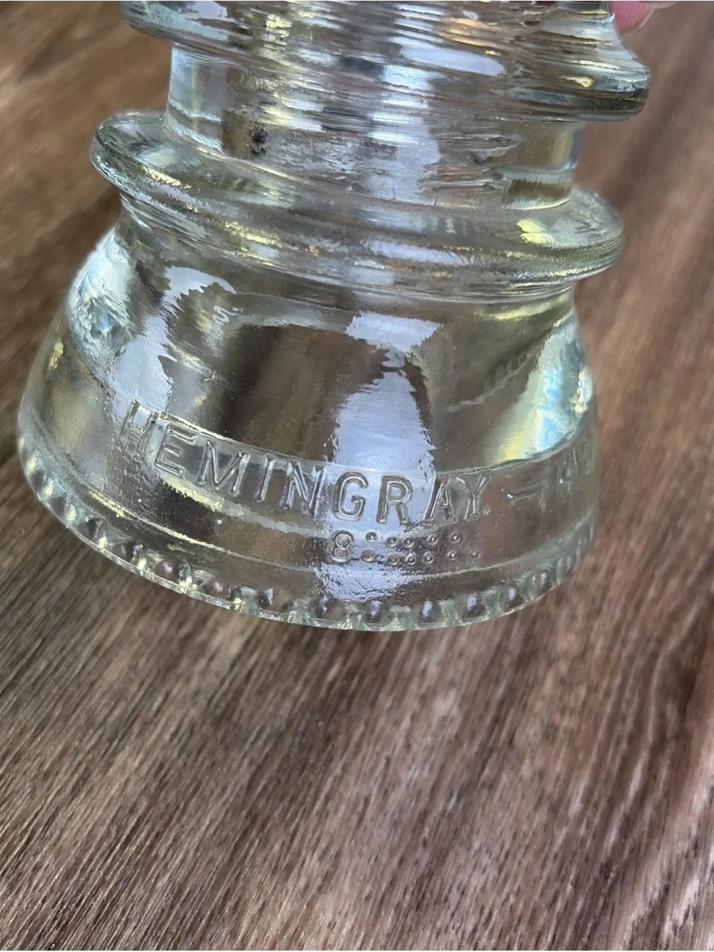 Set of 2 Hemingray 42 Clear Electric Glass Insulator Made In USA